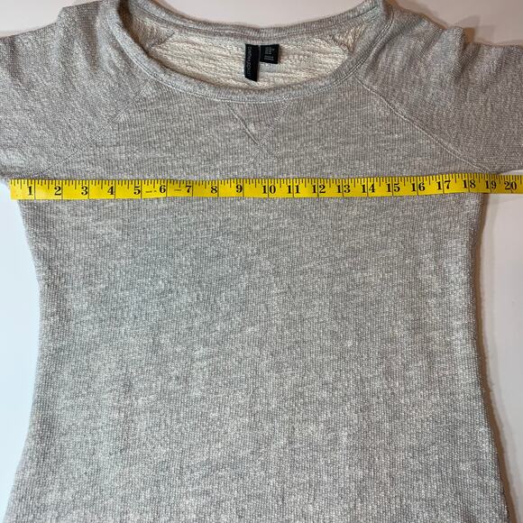 Cynthia Rowley Gray Long Sleeve Eyelet Lace Accent Cotton Sweater Large - Picture 9 of 9